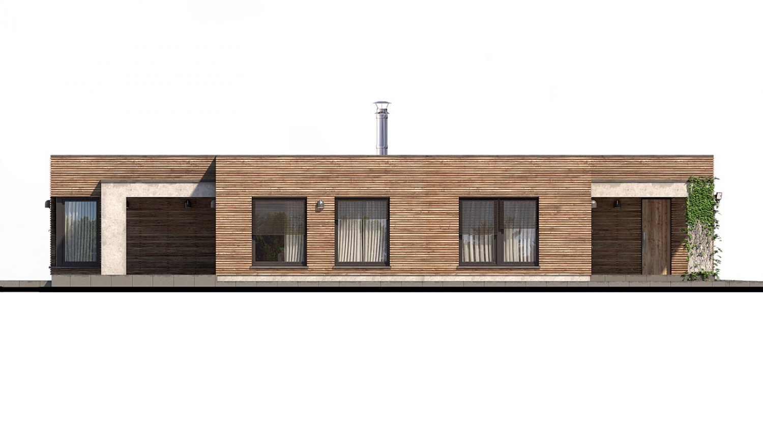Zrkadlový pohľad 4. - Luxusní 4-pokojový zděný dům s dvojgaráží, plochou rovnou střechou.