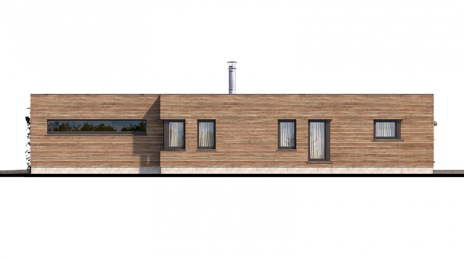 Zrkadlový pohľad 2. - Luxusní 4-pokojový zděný dům s dvojgaráží, plochou rovnou střechou.