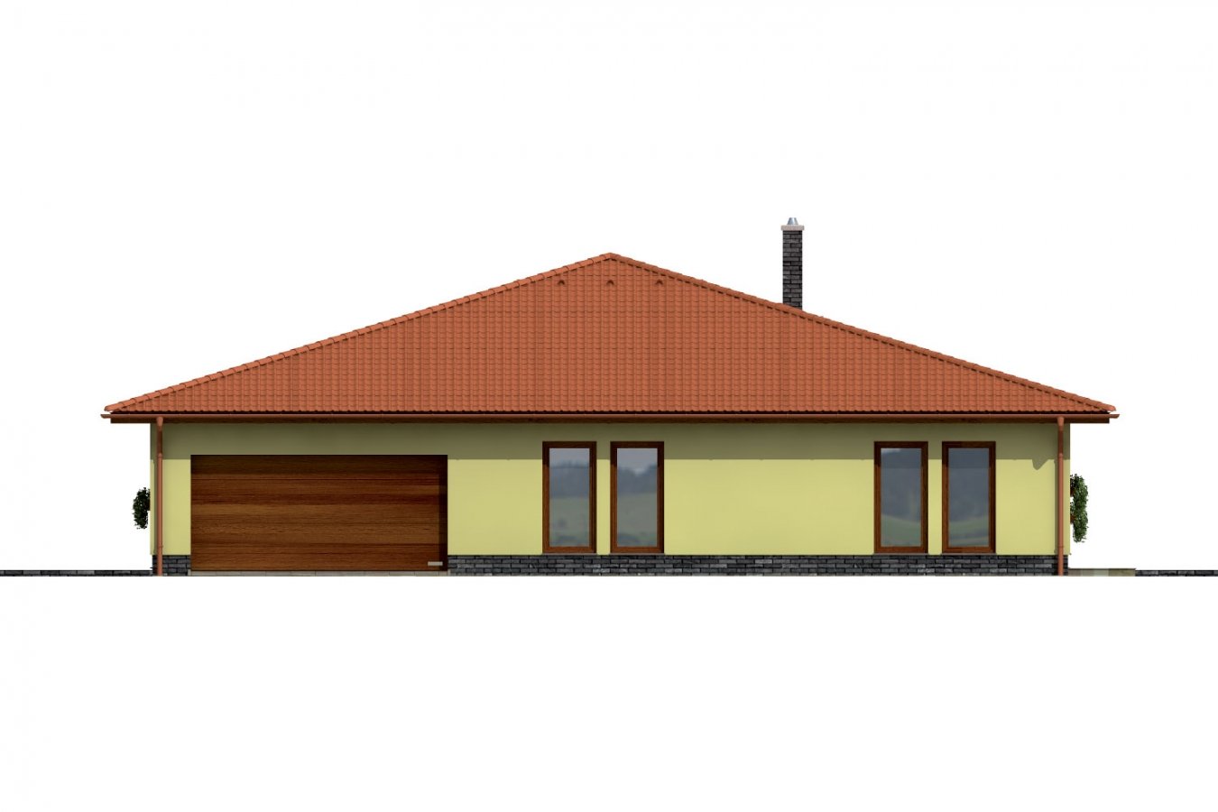 Zrkadlový pohľad 2. - Exkluzivní bungalov s dvěma garážemi.
