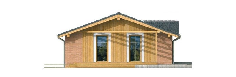 Zrkadlový pohľad 4. - Malý levný dům se sedlovou střechou. Patří mezi oblíbené projekty rodinných domů. Je zpracován v 3D virtuální realitě.