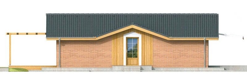 Zrkadlový pohľad 1. - Malý levný dům se sedlovou střechou. Patří mezi oblíbené projekty rodinných domů. Je zpracován v 3D virtuální realitě.