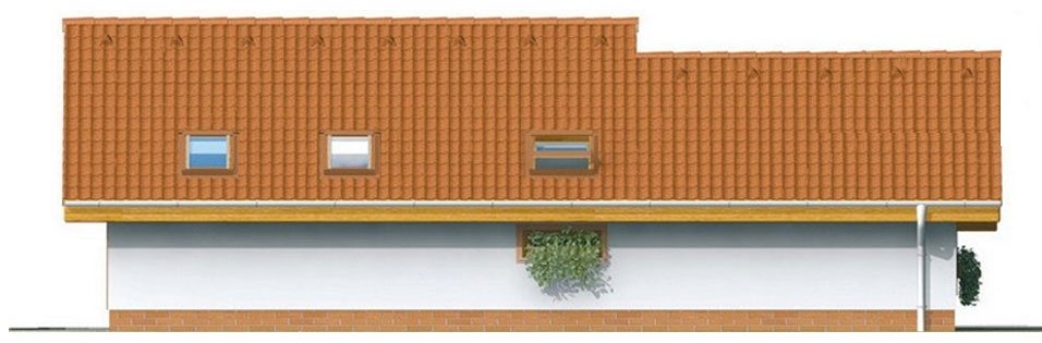Zrkadlový pohľad 3. - Levný projekt rodinného domu na úzký pozemek. Patří mezi top 10 projektů.