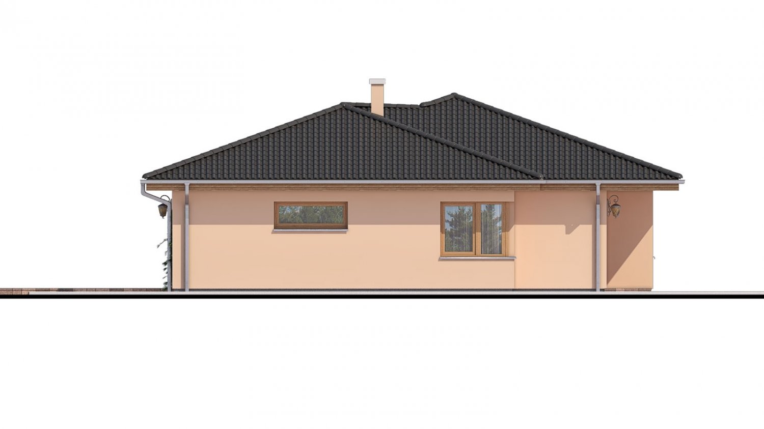 Pohľad 4. - Projekt domu s terasou. Zpracovaný iv 3d virtuální realitě.