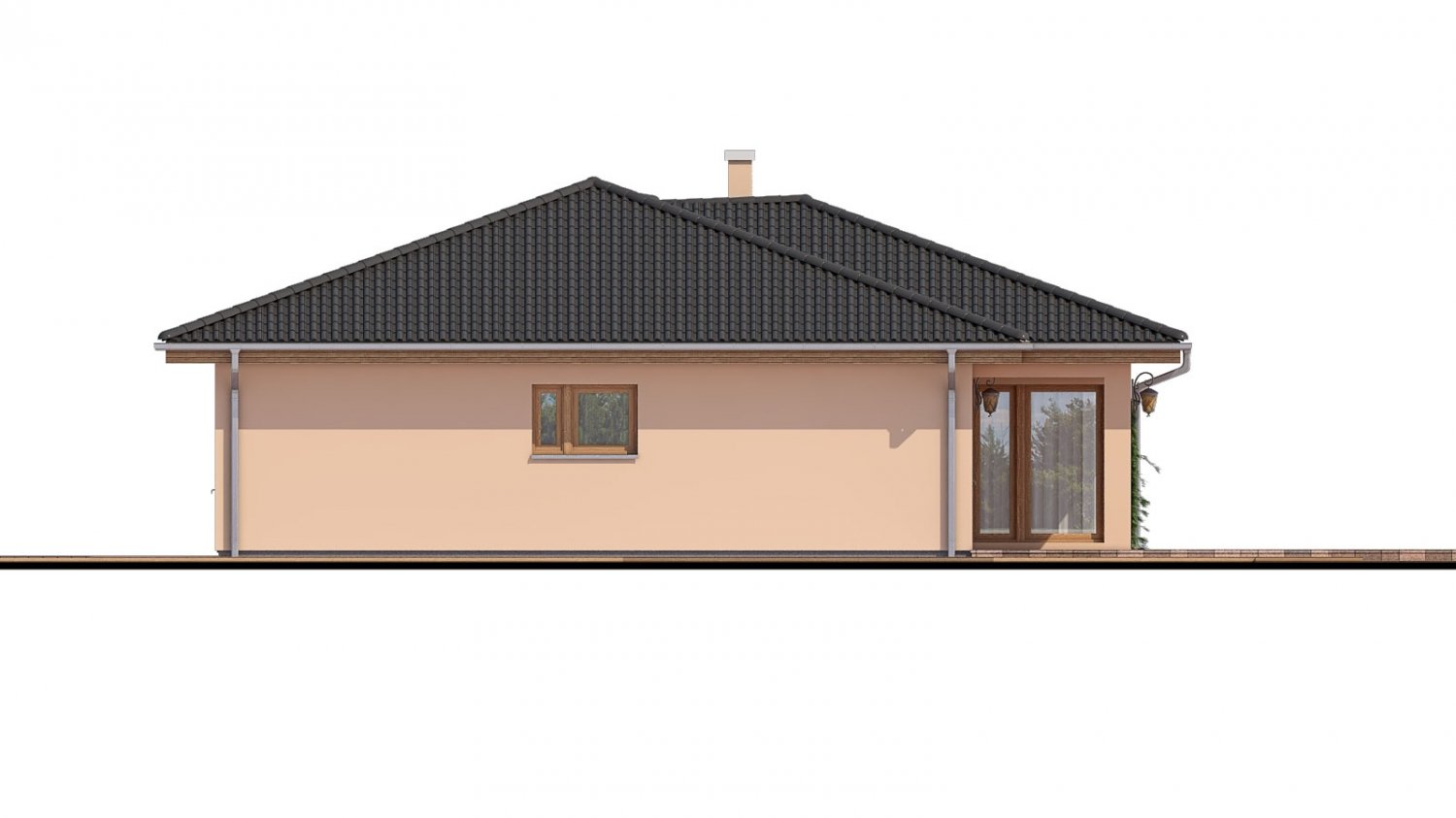 Pohľad 2. - Projekt domu s terasou. Zpracovaný iv 3d virtuální realitě.