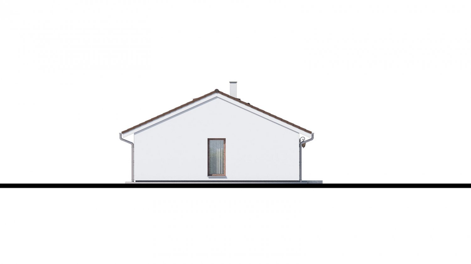 Pohľad 4. - Top projekt 2019 rodinného domu se sedlovou střechou. Zpracovaný ve virtuální realitě se zařizováním.