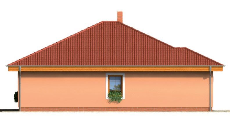 Zrkadlový pohľad 3. - Zajímavý projekt domu s valbovou střechou a garáží, ze které se dá zrealizovat pokoj. Má překrytou terasu na posezení.
