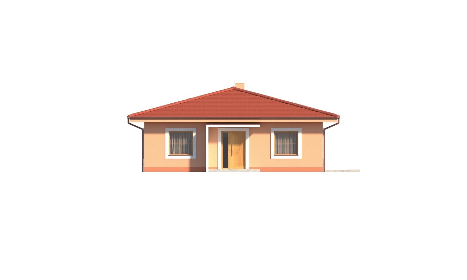 Zrkadlový pohľad 1. - Krásný 5-pokojový zděný bungalov s valbovou střechou a krbem.