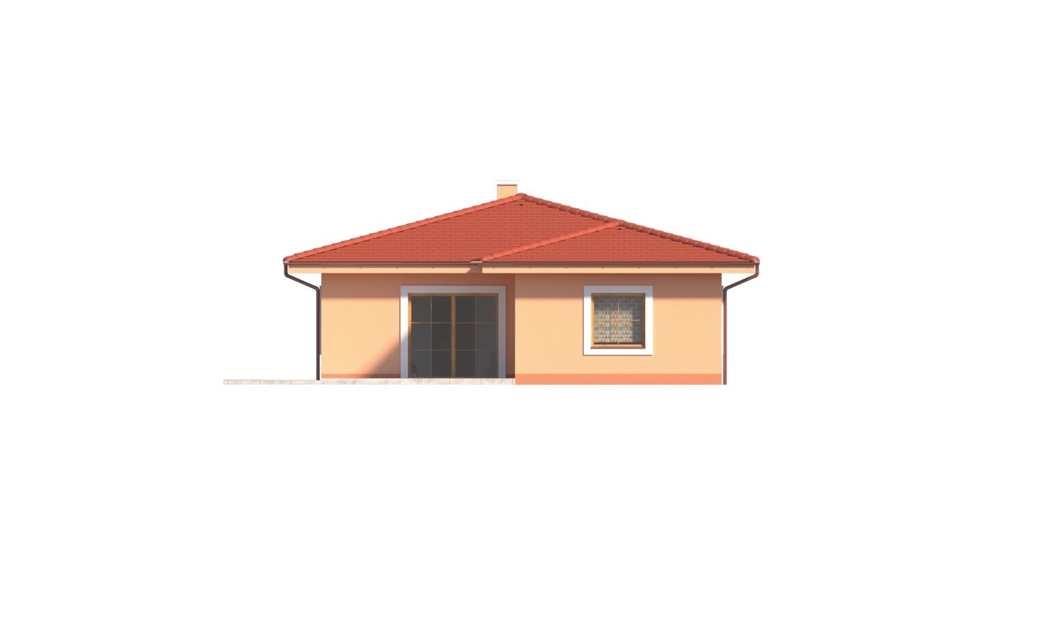 Zrkadlový pohľad 3. - Krásný 5-pokojový zděný bungalov s valbovou střechou a krbem.