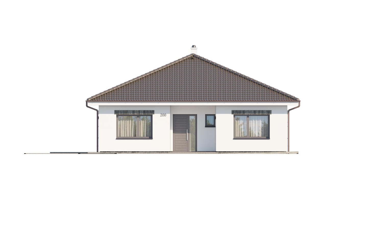 Zrkadlový pohľad 1. - Moderní projekt rodinného domu s valbovou střechou. Novinka 2019. Menší pokoj je vhodná jako pracovna nebo šatník.