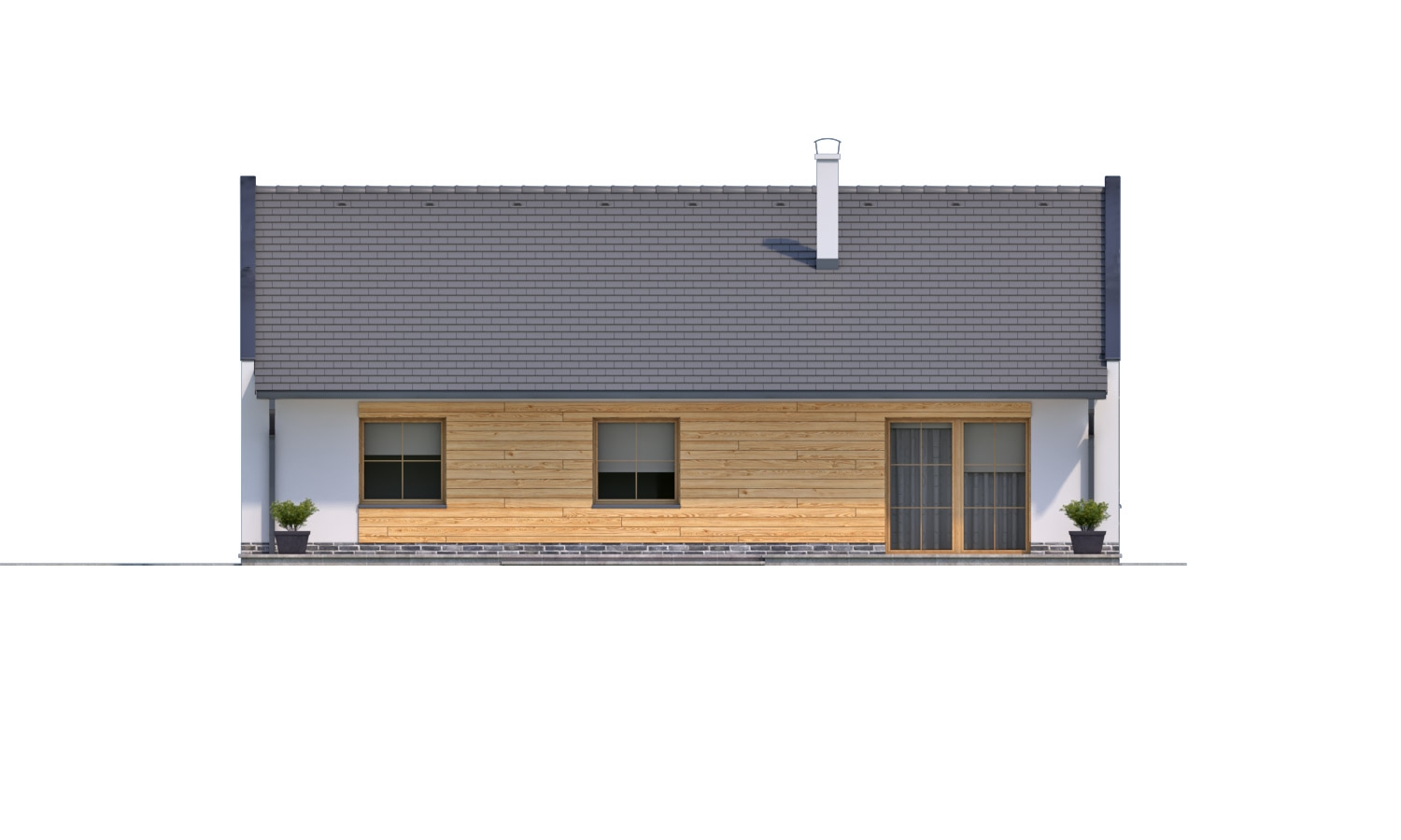 Zrkadlový pohľad 3. - Moderní rodinný dům s garáží pro 4 až 5 člennou rodinku. Možnost změnit tvar střechy, případně realizovat dům bez garáže. Vhodný i jako dvojdům.