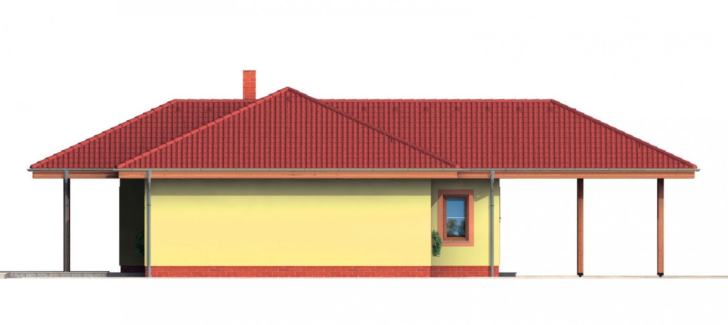 Zrkadlový pohľad 4. - Pěkný rodinný dům s krytou terasou a přístřeškem pro dvě auta.