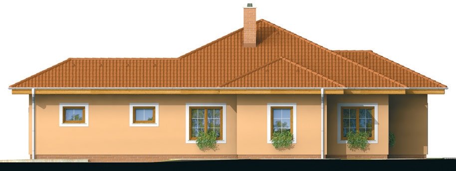 Zrkadlový pohľad 2. - Projekt domu s jednogaráž a valbovou střechou. Možnost realizace domu bez garáže.