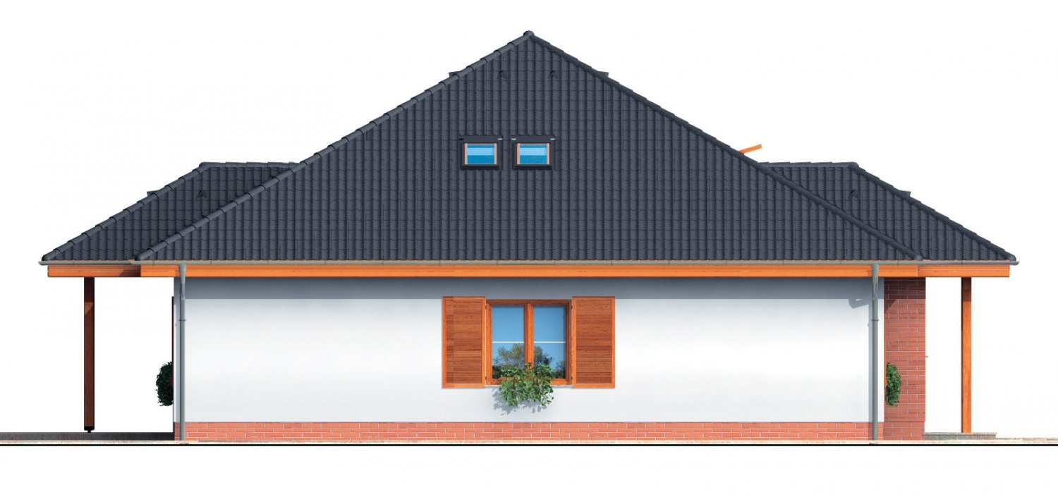 Zrkadlový pohľad 2. - Zajímavý projekt domu se stanovou střechou a s obytným podkrovím.
