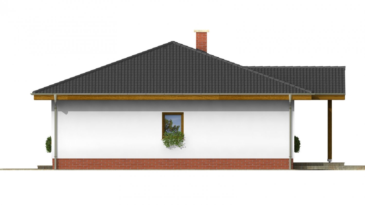 Zrkadlový pohľad 4. - Projekt rodinného domu se stanovou střechou.