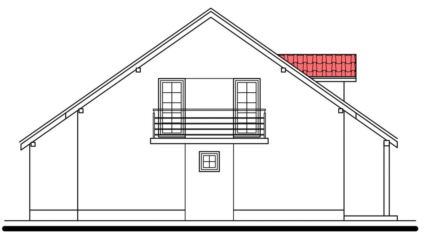Zrkadlový pohľad 2. - Projekt domu vhodný na dvojdům. Je možné jej realizovat bez garáže.